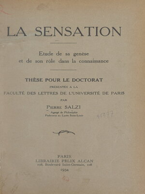 cover image of La sensation
